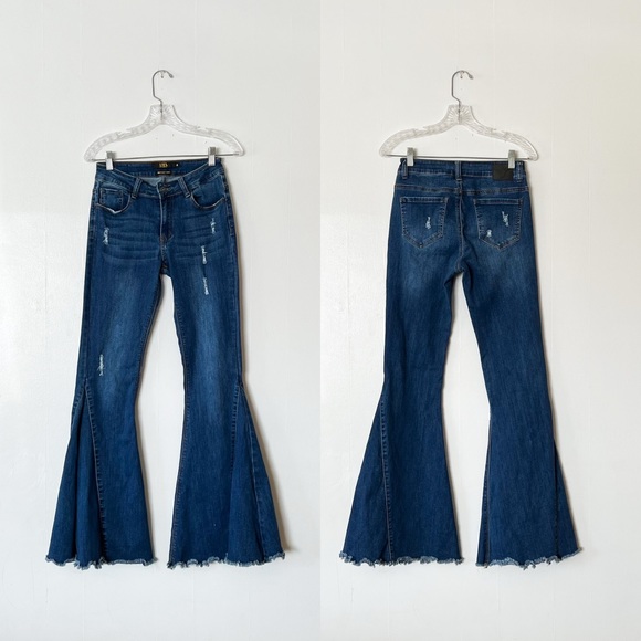 Lucky & Blessed Hitchhiker Mid Rise Flare Jeans 33.5” Inseam - Picture 2 of 10